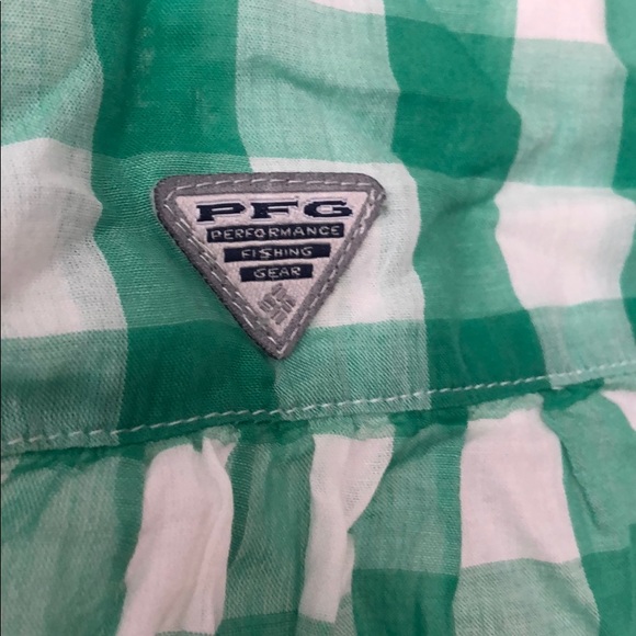 Columbia PFG 100% Green and White gingham Shirt - Picture 7 of 7